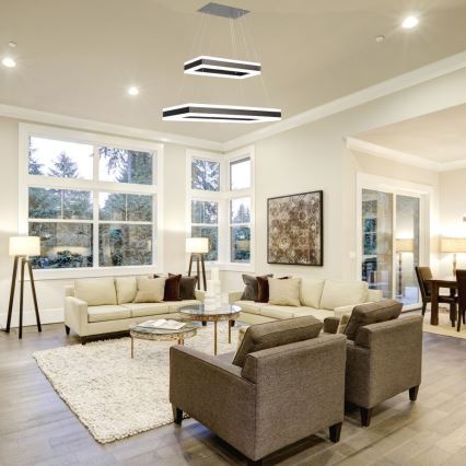 LED prigušivački luster na užetu LED/113W/230V 3000K smeđa