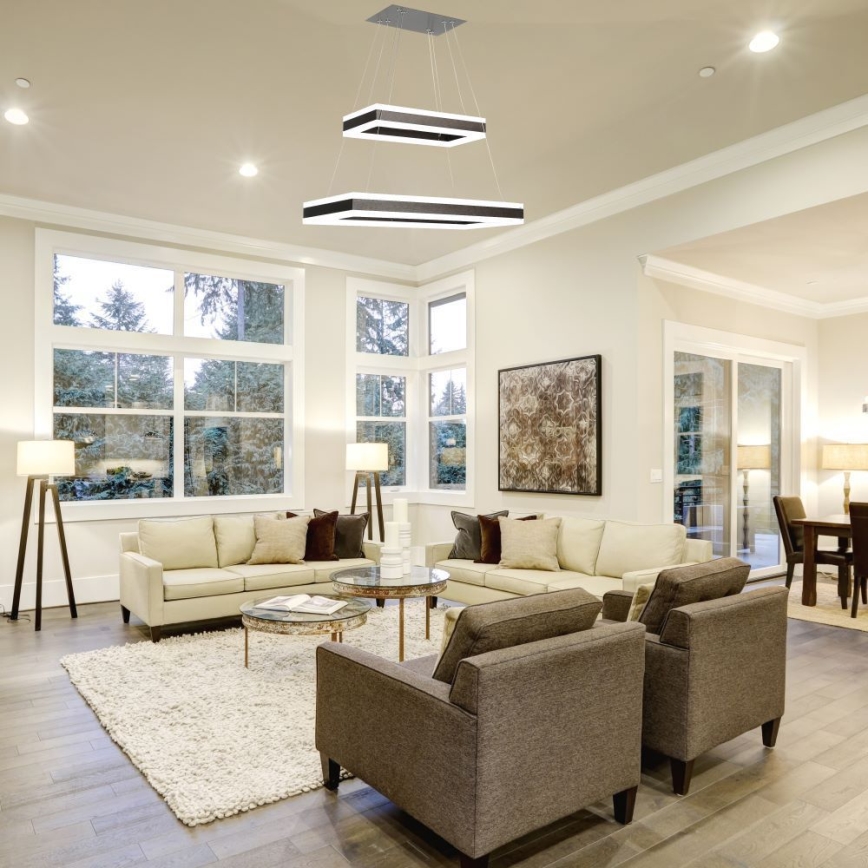 LED prigušivački luster na užetu LED/113W/230V 3000K smeđa