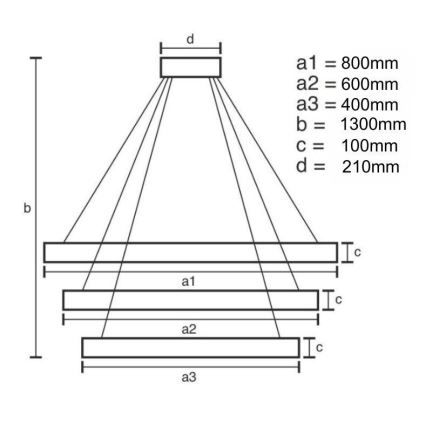 LED prigušivi kristalni luster na užetu LED/115W/230V 3000-6500K krom/zlato + daljinski upravljač