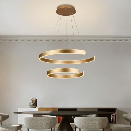 LED prigušivački luster na užetu LED/120W/230V 3000-6500K promjer 60 cm + daljinski upravljač