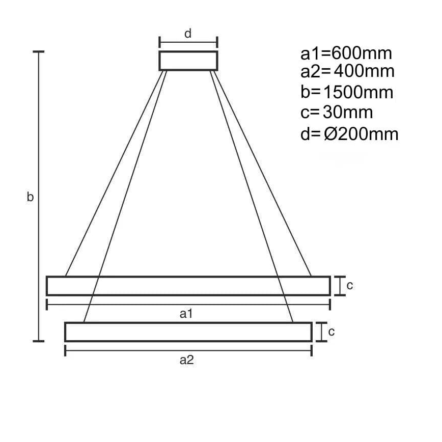 LED prigušivački luster na užetu LED/130W/230V 3000-6500K promjer 60 cm + daljinski upravljač