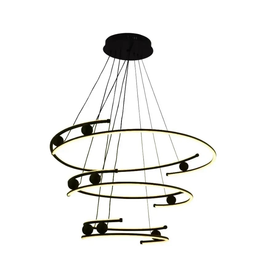 LED prigušivački luster na užetu LED/170W/230V 3000-6500K promjer 80 cm + daljinski upravljač