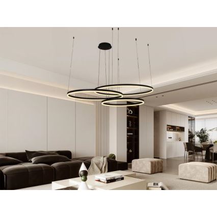 LED prigušivački luster na užetu LED/170W/230V 3000-6500K promjer 100 cm + daljinski upravljač