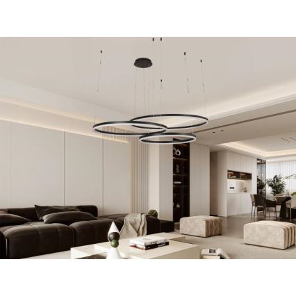 LED prigušivački luster na užetu LED/170W/230V 3000-6500K promjer 100 cm + daljinski upravljač