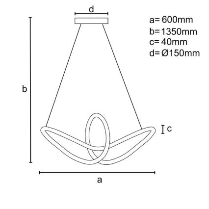 LED prigušivač lustera na užetu LED/25W/230V 3000-6500K + daljinski upravljač