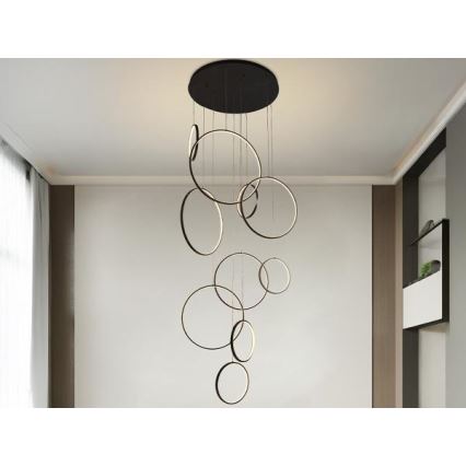 LED prigušivački luster na užetu LED/290W/230V 3000-6500K promjer 60 cm + daljinski upravljač