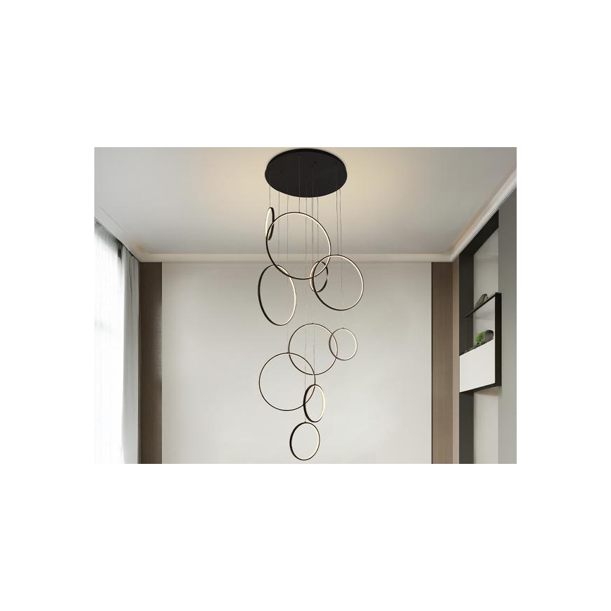 LED prigušivački luster na užetu LED/290W/230V 3000-6500K promjer 60 cm + daljinski upravljač