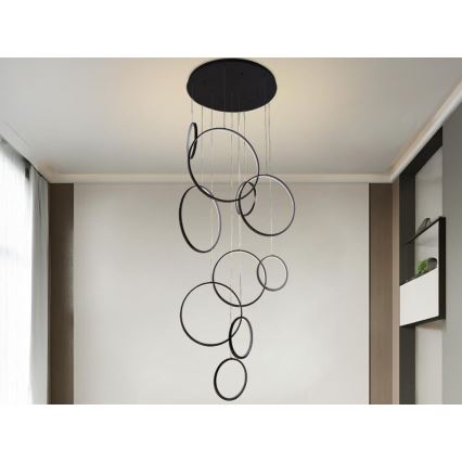 LED prigušivački luster na užetu LED/290W/230V 3000-6500K promjer 60 cm + daljinski upravljač