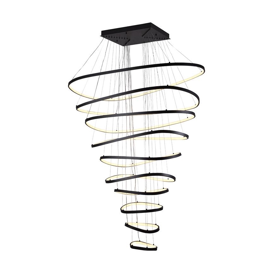 LED prigušivački luster na užetu LED/370W/230V 3000-6500K promjer 100 cm + daljinski upravljač