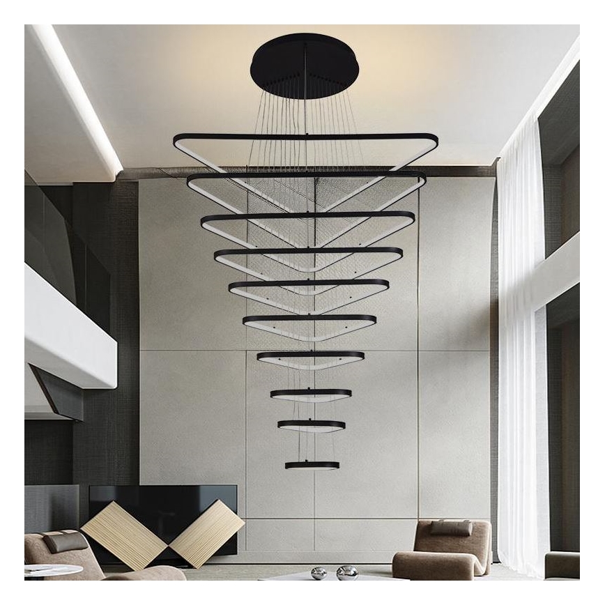 LED luster s mogućnošću prigušivanja na užetu LED/385W/230V 3000-6500K promjer 100 cm + daljinski upravljač