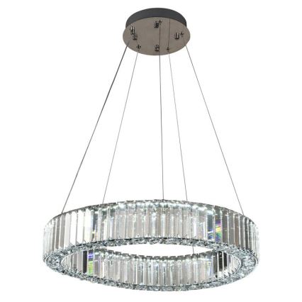 LED prigušivi kristalni luster na užetu LED/40W/230V 3000-6500K sjajni krom + daljinski upravljač