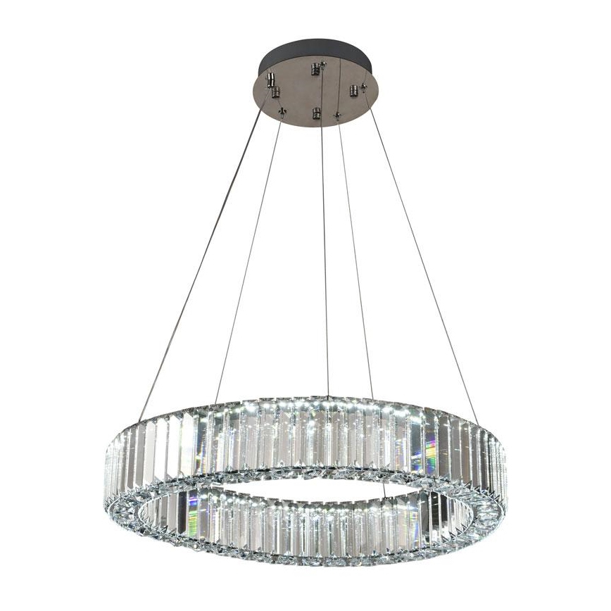LED prigušivi kristalni luster na užetu LED/40W/230V 3000-6500K sjajni krom + daljinski upravljač