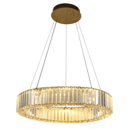 LED prigušivi kristalni luster na užetu LED/40W/230V 3000-6500K krom/zlato + daljinski upravljač