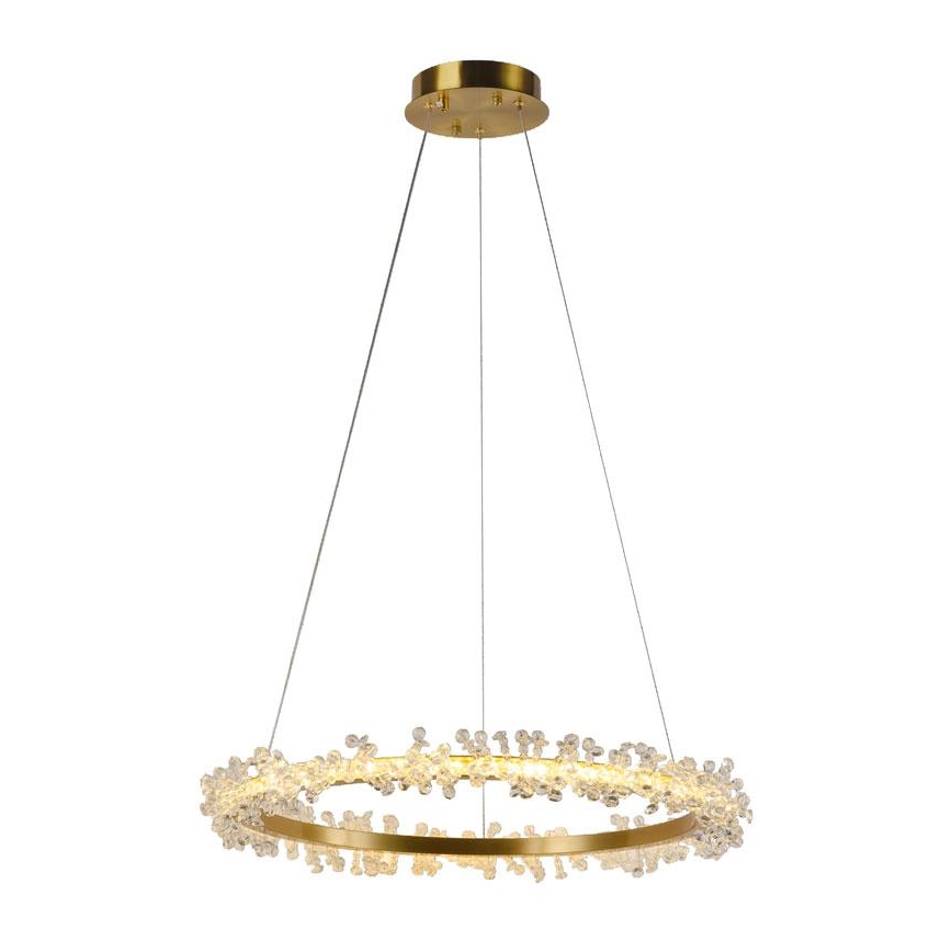 LED prigušivi kristalni luster na užetu LED/40W/230V 3000-6500K zlatna + daljinski upravljač