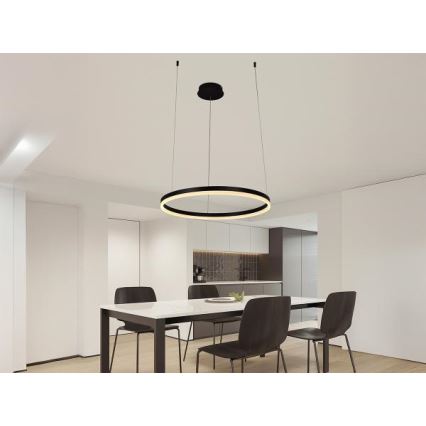 LED luster s prigušivanjem na užetu LED/42W/230V 3000-6500K promjer 60 cm + daljinski upravljač