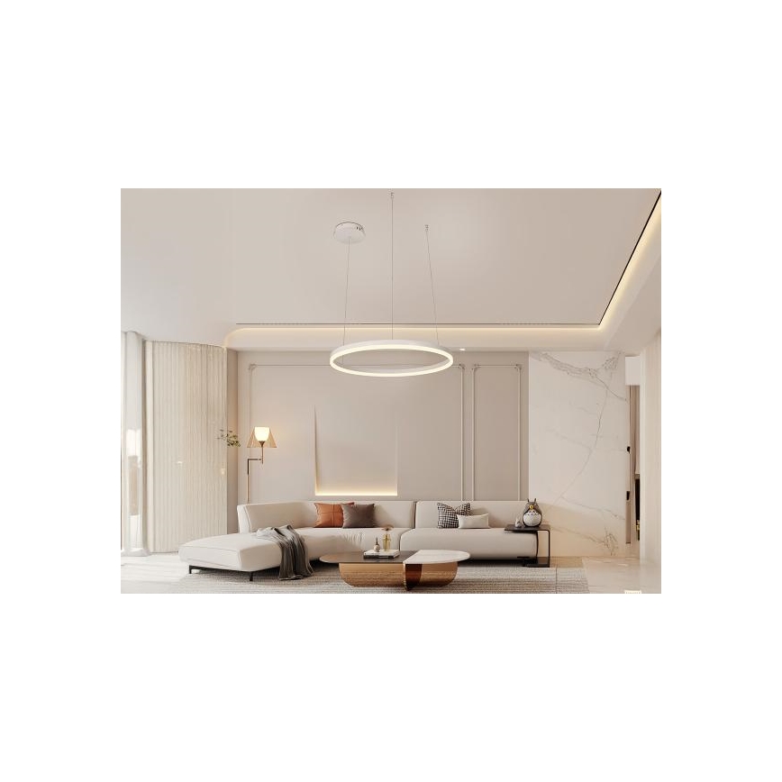 LED luster s prigušivanjem na užetu LED/42W/230V 3000-6500K promjer 60 cm + daljinski upravljač
