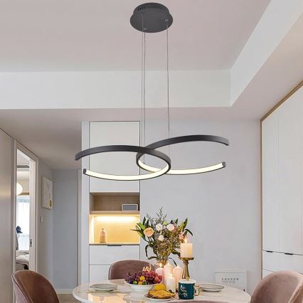 LED prigušivački luster na užetu LED/50W/230V 3000-6500K + daljinski upravljač