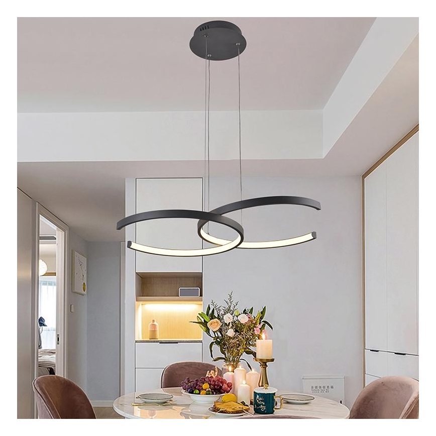 LED prigušivački luster na užetu LED/50W/230V 3000-6500K + daljinski upravljač