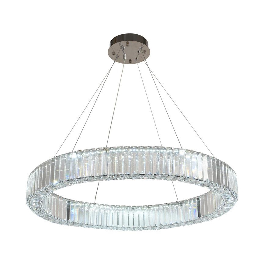 LED prigušivi kristalni luster na užetu LED/50W/230V 3000-6500K sjajni krom + daljinski upravljač