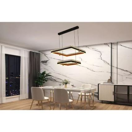 LED prigušivački luster na užetu LED/50W/230V 3000-6500K + daljinski upravljač