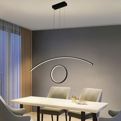 LED prigušivački luster na užetu LED/55W/230V 3000-6500K + daljinski upravljač