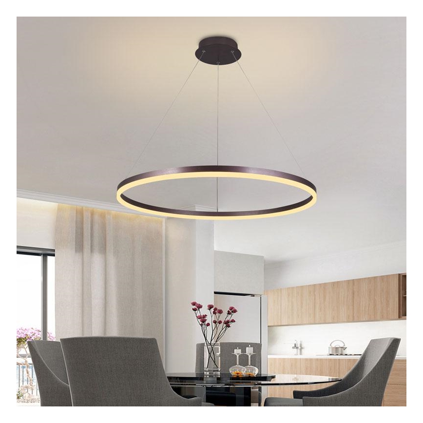 LED prigušivački luster na užetu LED/55W/230V 3000-6500K promjer 80 cm + daljinski upravljač