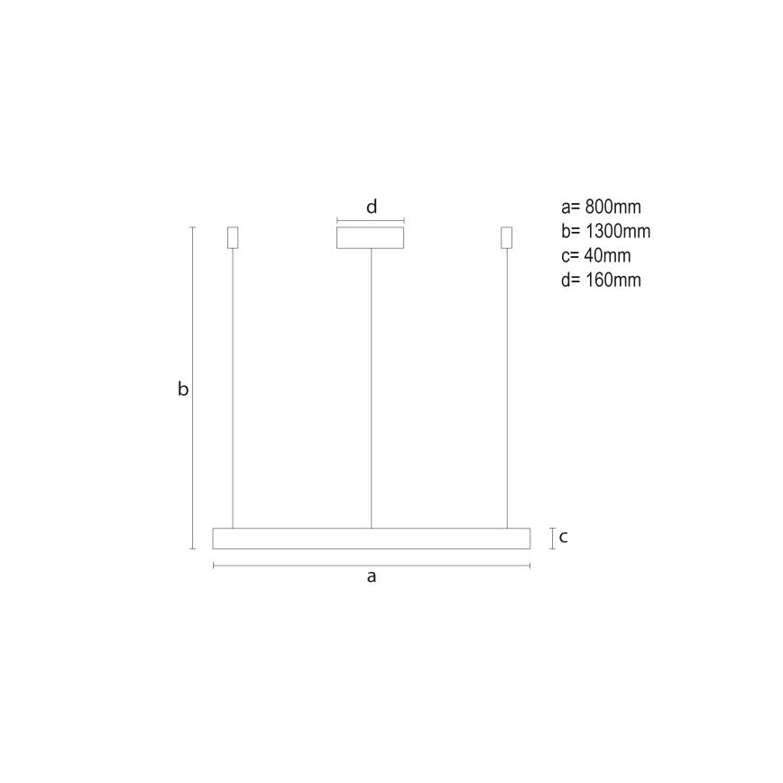 LED prigušivački luster na užetu LED/55W/230V 3000-6500K promjer 80 cm + daljinski upravljač