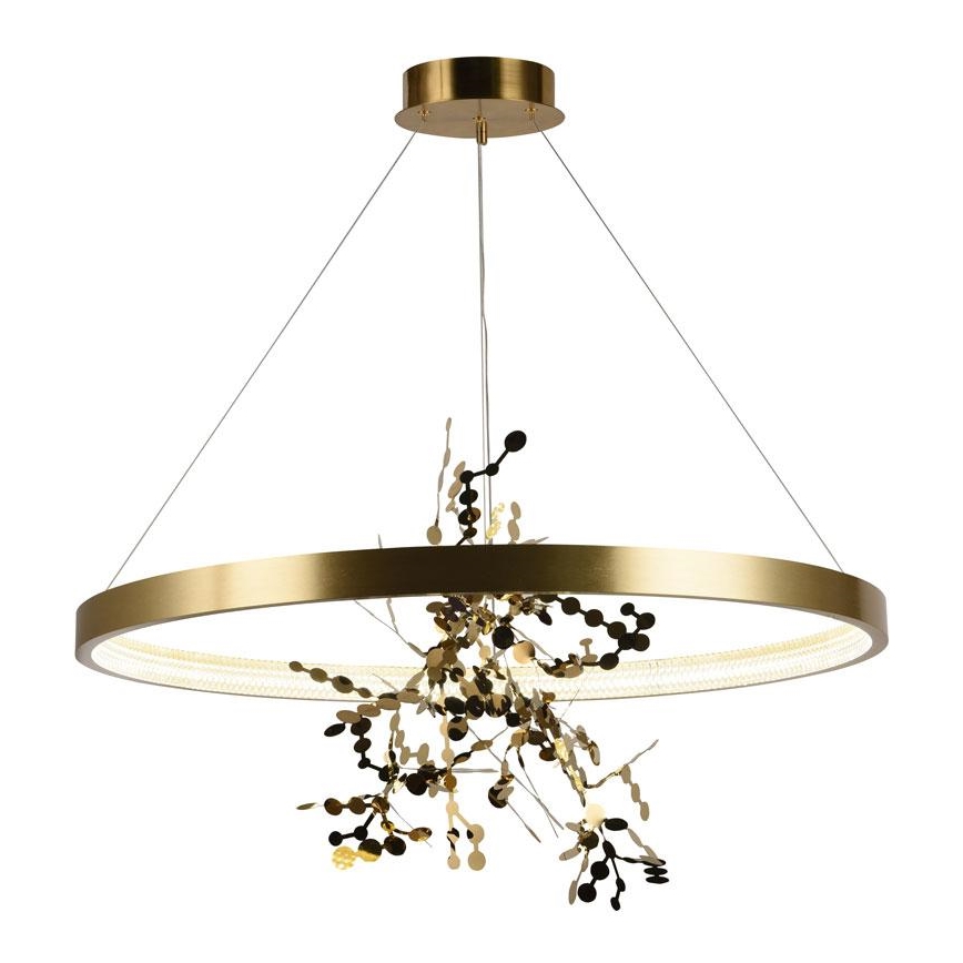 LED luster s mogućnošću prigušivanja na užetu LED/55W/230V 3000-6500K zlatna + daljinski upravljač