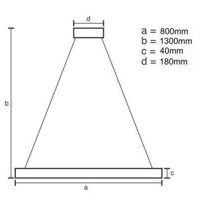 LED luster s mogućnošću prigušivanja na užetu LED/55W/230V 3000-6500K zlatna + daljinski upravljač