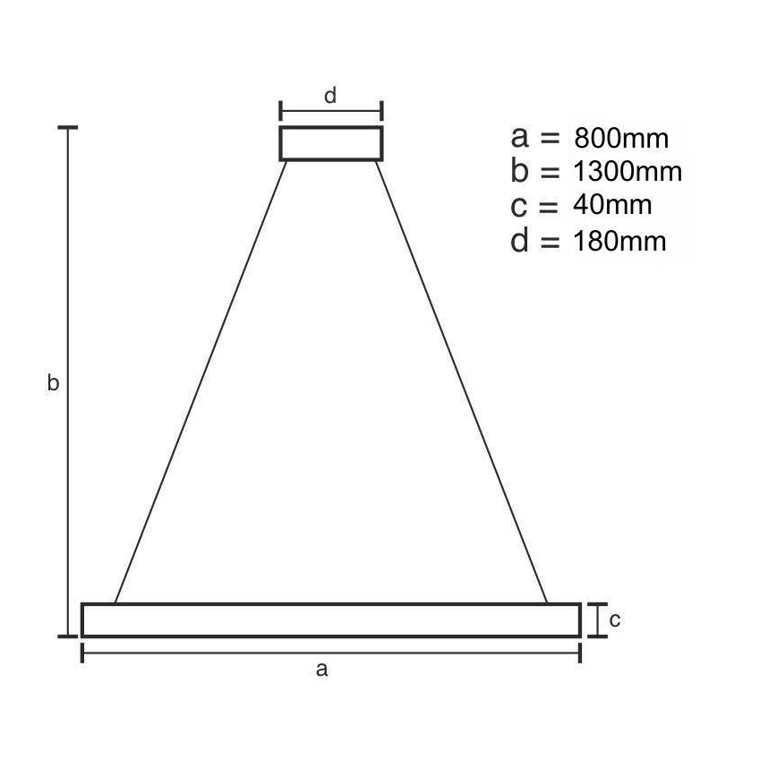 LED luster s mogućnošću prigušivanja na užetu LED/55W/230V 3000-6500K zlatna + daljinski upravljač