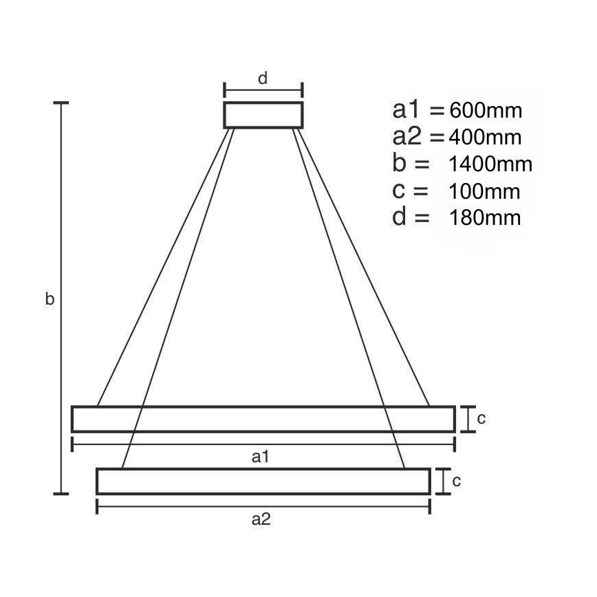 LED prigušivi kristalni luster na užetu LED/65W/230V 3000-6500K krom/zlato + daljinski upravljač