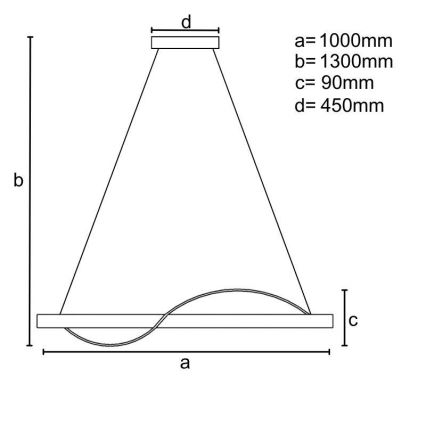 LED prigušivački luster na užetu LED/70W/230V 3000-6500K + daljinski upravljač