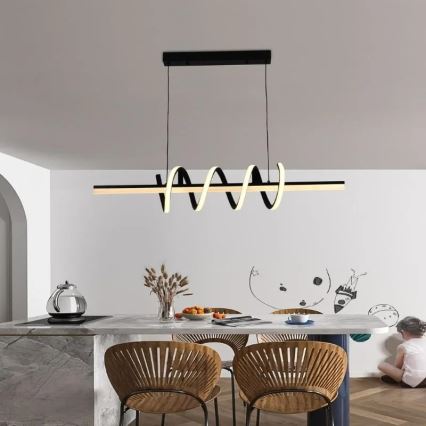 LED prigušivački luster na užetu LED/70W/230V 3000-6500K + daljinski upravljač