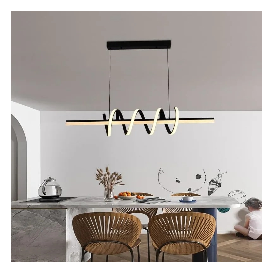 LED prigušivački luster na užetu LED/70W/230V 3000-6500K + daljinski upravljač