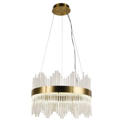 LED prigušivi kristalni luster na užetu LED/70W/230V 3000-6500K zlatna + daljinski upravljač