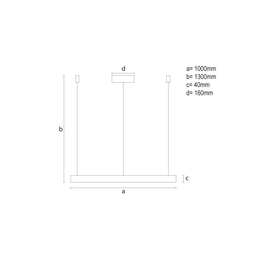 LED prigušivački luster na užetu LED/72W/230V 3000-6500K promjer 100 cm + daljinski upravljač