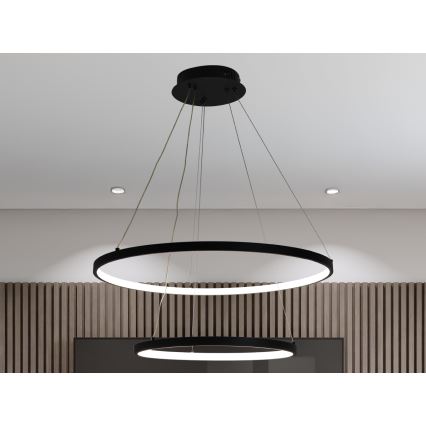 LED prigušivački luster na užetu LED/75W/230V 3000-6500K promjer 60 cm + daljinski upravljač