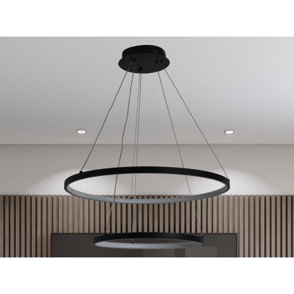 LED prigušivački luster na užetu LED/75W/230V 3000-6500K promjer 60 cm + daljinski upravljač