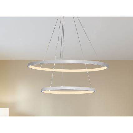LED prigušivački luster na užetu LED/75W/230V 3000-6500K promjer 60 cm + daljinski upravljač