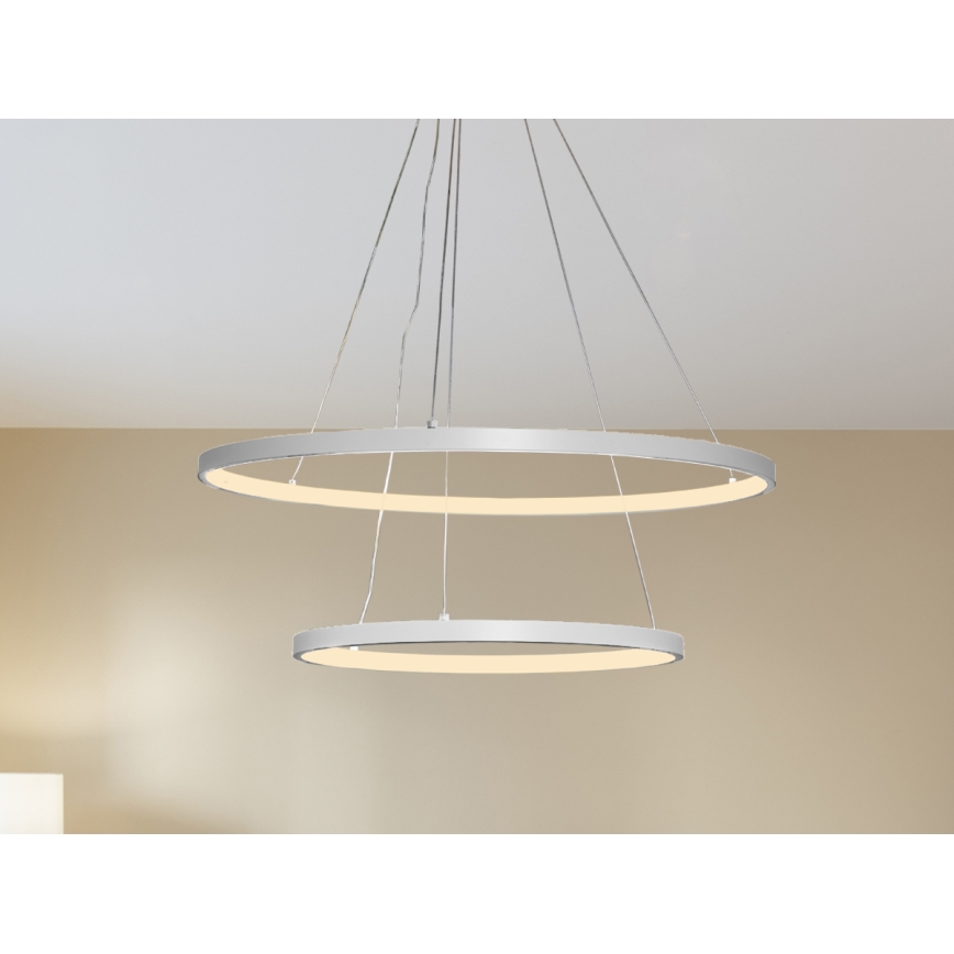 LED prigušivački luster na užetu LED/75W/230V 3000-6500K promjer 60 cm + daljinski upravljač