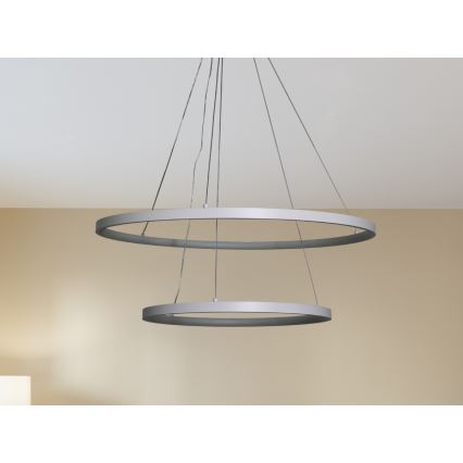 LED prigušivački luster na užetu LED/75W/230V 3000-6500K promjer 60 cm + daljinski upravljač