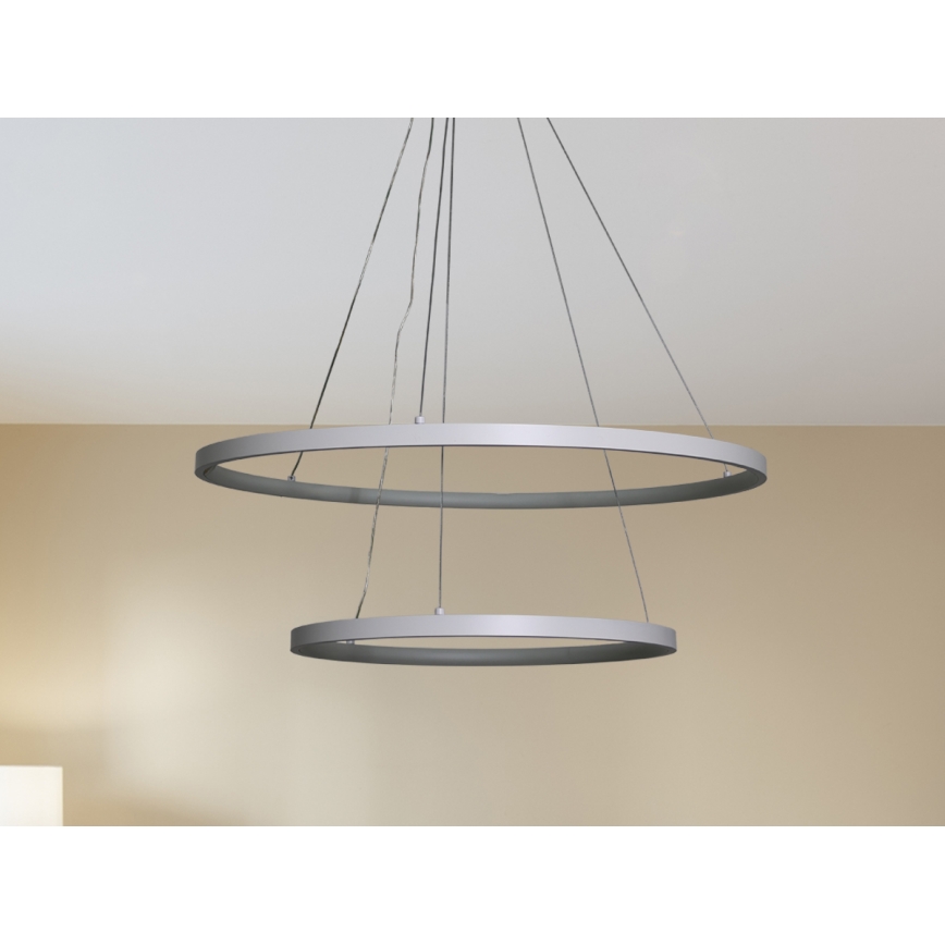 LED prigušivački luster na užetu LED/75W/230V 3000-6500K promjer 60 cm + daljinski upravljač