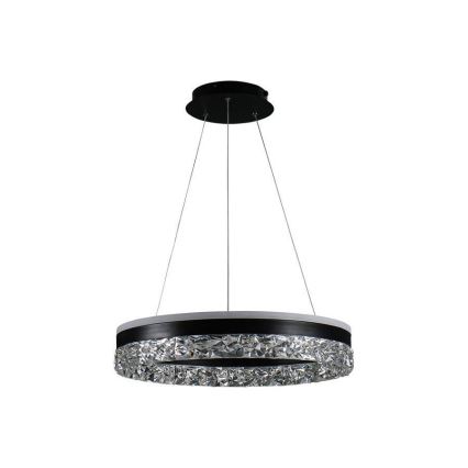 LED prigušivački luster na užetu LED/80W/230V 3000-6500K crna + daljinski upravljač