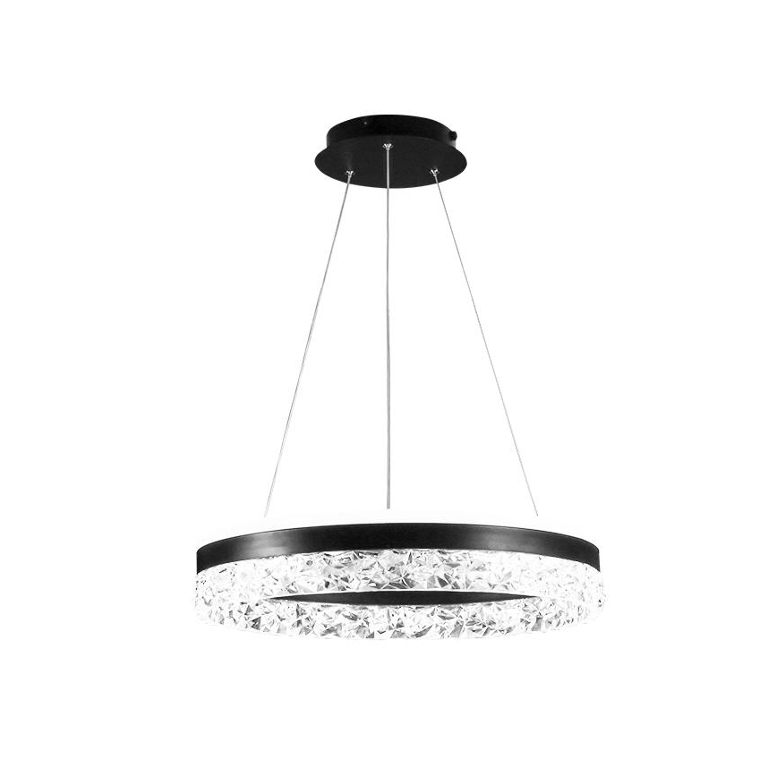 LED prigušivački luster na užetu LED/80W/230V 3000-6500K crna + daljinski upravljač