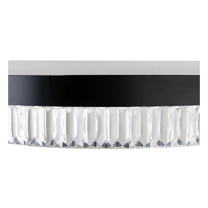 LED prigušivi kristalni luster na užetu LED/80W/230V 3000-6500K crni + daljinski upravljač