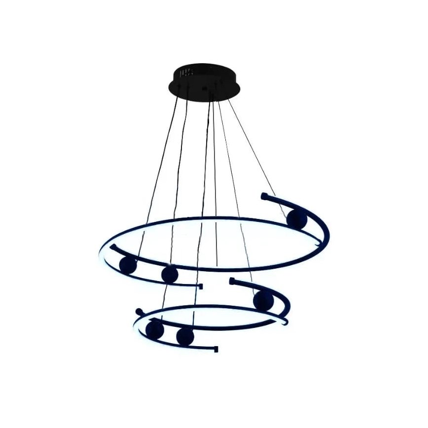 LED luster s mogućnošću prigušivanja na užetu LED/80W/230V 3000-6500K promjer 60 cm + daljinski upravljač