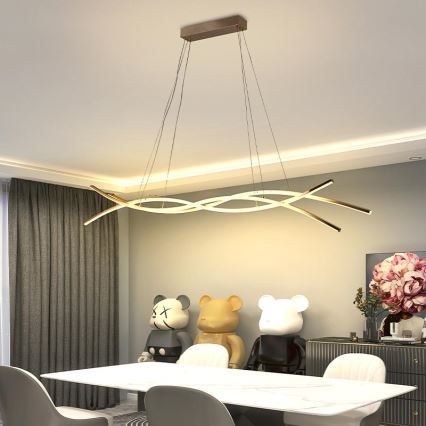 LED prigušivački luster na užetu LED/80W/230V 3000-6500K + daljinski upravljač
