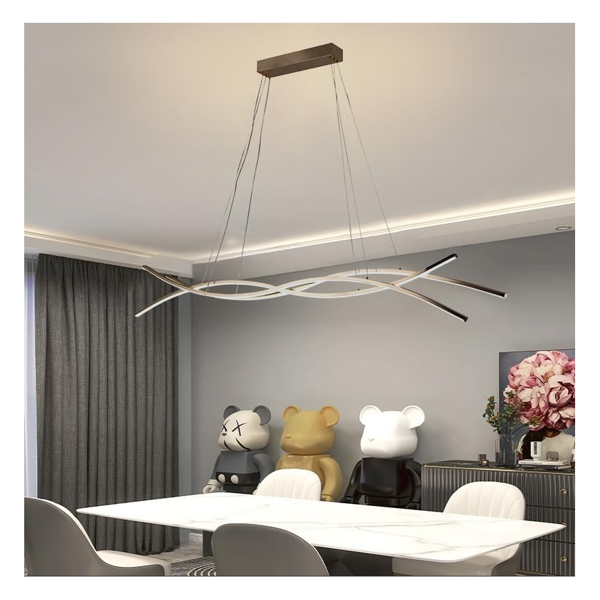 LED prigušivački luster na užetu LED/80W/230V 3000-6500K + daljinski upravljač