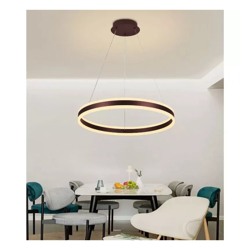 LED luster s prigušivanjem na užetu LED/85W/230V 3000-6500K promjer 60 cm + daljinski upravljač