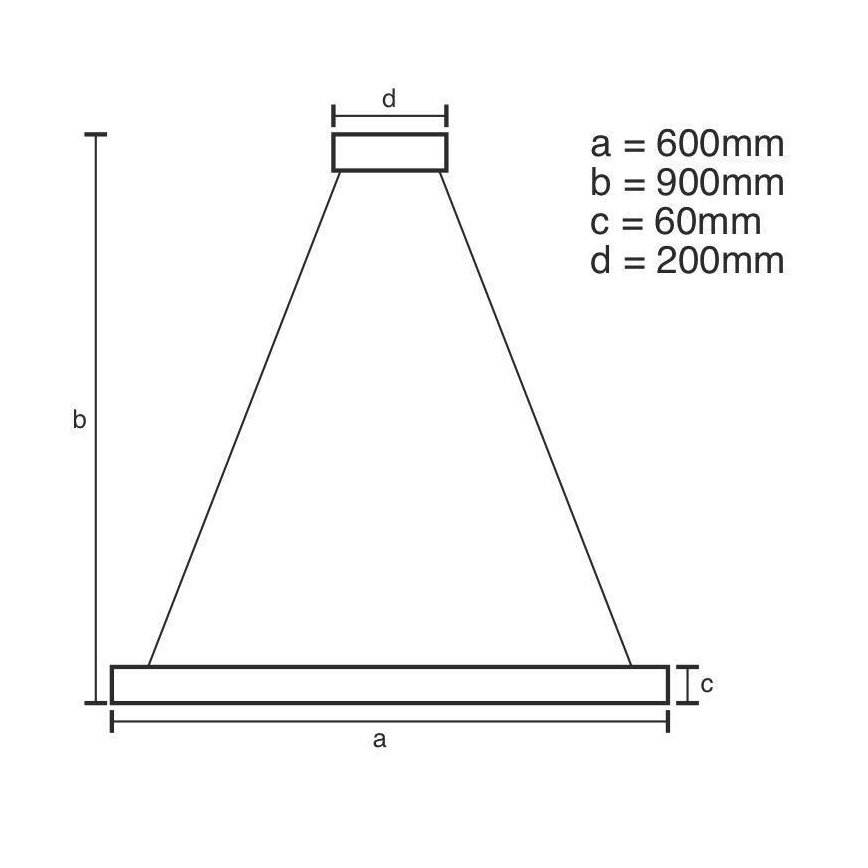 LED luster s prigušivanjem na užetu LED/85W/230V 3000-6500K promjer 60 cm + daljinski upravljač